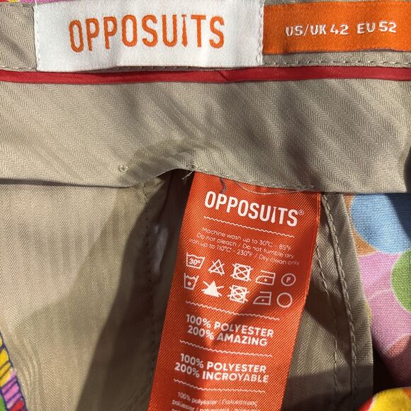 Opposuits Men's Rainbow Confetti Polka Dot Multicolor Flat Front Pants Size 42 - Picture 11 of 13